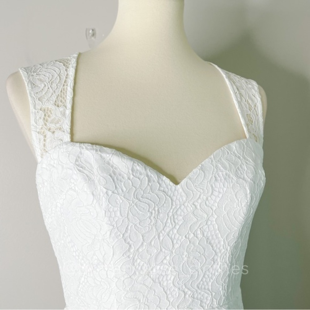 LULUS Rosetta White Lace Sweetheart Mermaid Maxi Dress NWT - Picture 5 of 10